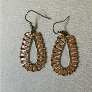 Elegant Gold and Pink Teardrop Earrings